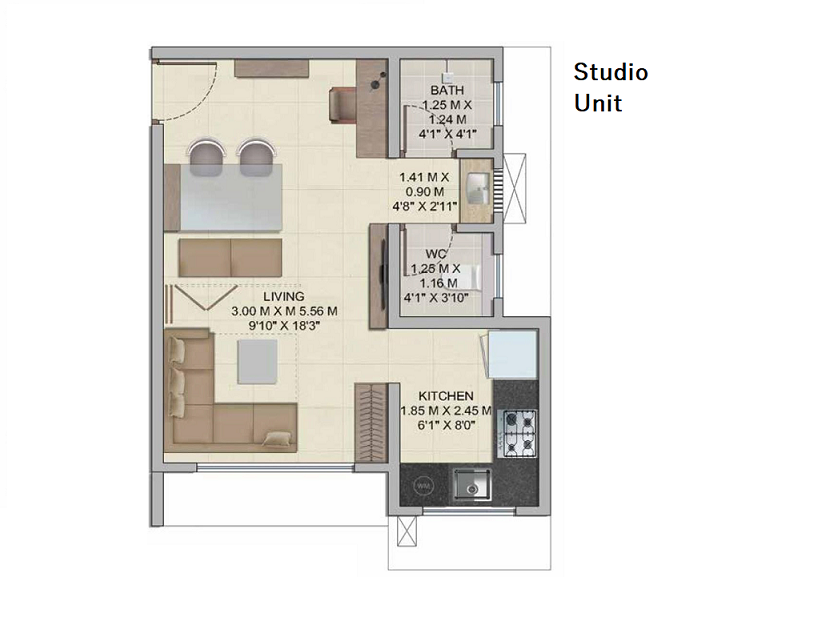 Wadhwa Wise City Panvel Studio Plan